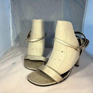 Satin Champagne Strappy Heels Size 7